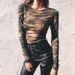 European And American Hot-Selling Mesh Top For Women 2025 Summer New Women's Clothing Camouflage Long Sleeve_ecoleips.com