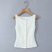 Aria Basics Aria Basics 25 Summer New Women's European And American Style Simple Slim Fit Round Neck Single-Breasted Sleeveless Vest With Small_ecoleips.com