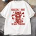 Houston I Have So Many Problems T-shirts Women Funny Raccoon In Space Vintage Animal Space T Shirt Casual Summer Tops_ecoleips.com