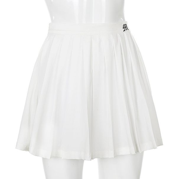 Women's Clothing 2024 White Pleated Skirt Short Women's Elastic Waist Mini Skirt Sexy Slightly Summer Embroidered Mini Tennis Skirt New_ecoleips.com