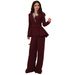 Elegant Rhinestone Blouse & Casual Pants Set - Stylish Women's Two-Piece Outfit For Work & Leisure_ecoleips.com