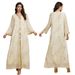 Women's Clothing Muslim Robe Spring New Jacquard Chiffon Sequin Ribbon Long Skirt_ecoleips.com