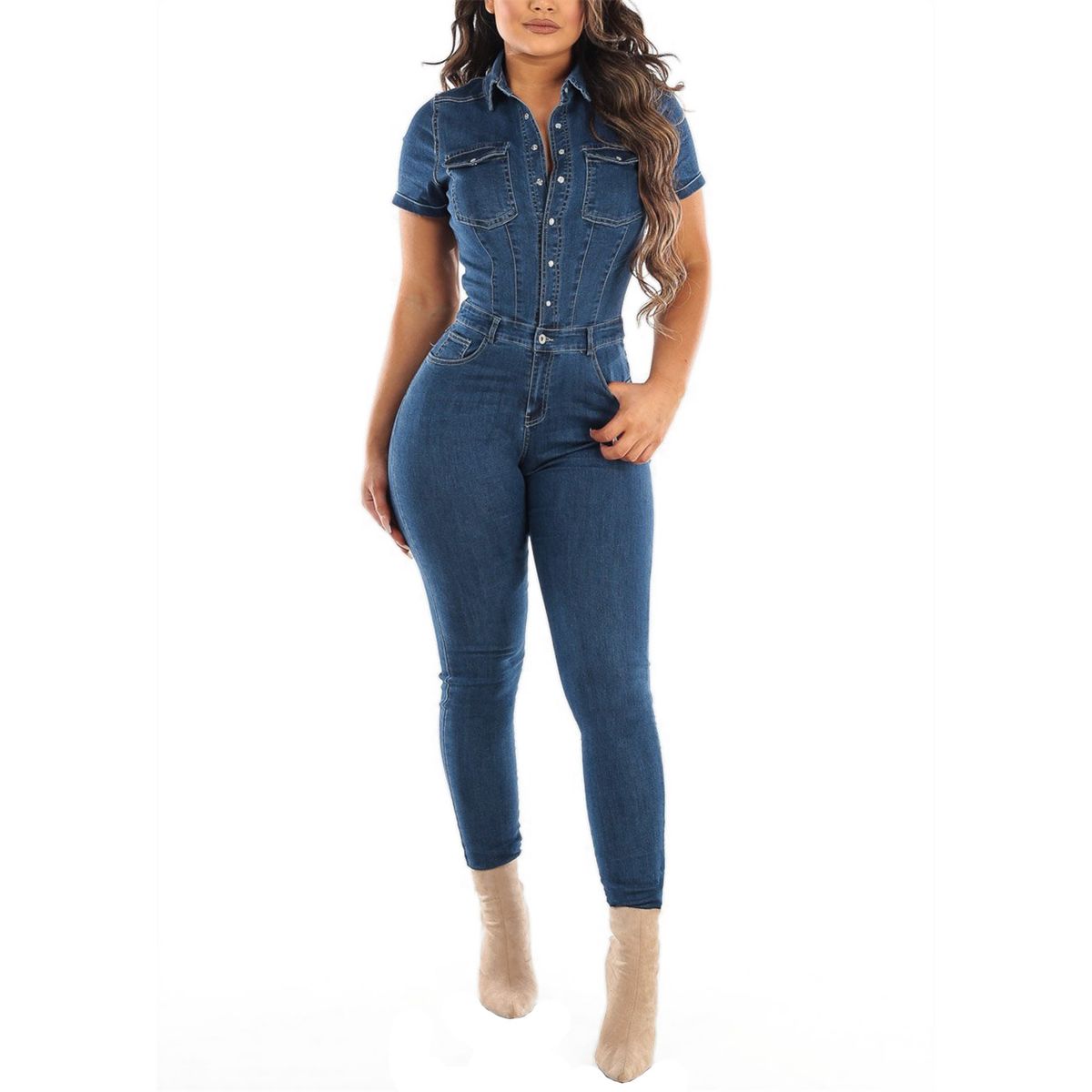 Women's Clothing New Style Sexy Fashion Denim Jumpsuit_ecoleips.com