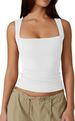 2025 European And American Women's Clothing Short-sleeve Street Style Hot Girl Fashion Square Neck Basic Slim-fit_ecoleips.com