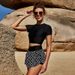 Women's Clothing Split Seaside Round Neck Swimsuit Two Piece Set Conservative Solid Color Print Suit_ecoleips.com