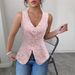 Women's Sleeveless Top European American Style Summer Fashion Vest Thin Polyester Material Elegant Slimming Design_ecoleips.com