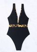 Women's Clothing European American Style Solid Color Deep V Neck Wide Strap Backless Bodycon Bikini Women's Fashionable Swimwear_ecoleips.com
