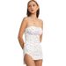 European And American Women's Fashion Fresh Sweet Style New Sexy Strapless Bodycon Tie Back Versatile Floral Dress One_ecoleips.com