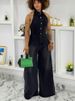 K New Collar Hanging Neck Single Breasted Backless Denim Jumpsuit For Women_ecoleips.com