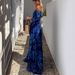 Women's Clothing Sexy One Shoulder Printed Long Skirt Dress_ecoleips.com