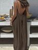 Women's Slip Dress, 2026 New Arrival, Backless Loose Design, Coat-Like Loungewear, Skin-Friendly Breathable Lazy Style, Home Cas_ecoleips.com