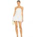 Women's Sexy Strapless Mini Dress Cotton Stretch Waist Ruffled Embroidered Vacation Casual Maxi Dress_ecoleips.com