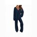 Women's V-Neck Sweater & Pants Set – Cozy Loose Fit For Autumn & Winter (XS-XL, Burgundy/Navy Blue/White/Light Purple/Black/Camel)_ecoleips.com