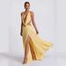 Women's Clothing Sexy Women's Halter Neck Deep V High Slit Slim Fit Dress Lace Long Sleeve For Formal & Casual For Women_ecoleips.com