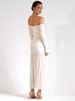 Blifanbo Off-shoulder Strapless Sexy Maxi Dress Women Summer New Backless Long Sleeve Patchwork Pleated Long Dress Elegant_ecoleips.com