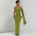 Women's Trendy Bodycon Maxi Dress Wrap-Around Ribbon Waist Corset Top 3 Colors S to L_ecoleips.com
