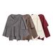 Cloak Style Scarf Split Knitted Sweater Women's Top_ecoleips.com