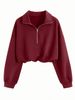 Women's Fashion Casual Sports Half Zipper Lapel Plastic Waist Long Sleeve Sweater Top Jacket Women's Winter_ecoleips.com