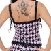 Women's American Style Camisole Sexy Lace Trimmed Top Skull Plaid Print Thin Straps_ecoleips.com
