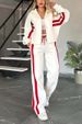 2025 European And American Cross-Border Autumn Foreign Trade Y2K Striped Zipper Jacket Casual Sports Suit For_ecoleips.com
