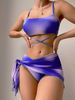 Women's Clothing Tie Dye Bikini Swimsuit Women's Three Piece Set With Mesh Skirt, Swimsuit Two Piece Bikini_ecoleips.com