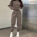 Plus Size Women's Casual Sweatshirt & Jogger Set - Soft Lounge Wear For Everyday Comfort In Black, Navy, White & More_ecoleips.com