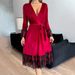 Aria Basics Cross-border European And American Style Sexy V-neck Gold Velvet For Women, Ins Niche High-end Embroidered Lace Tie Robe_ecoleips.com