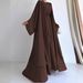 Verve M2599 Ladies Muslim New Solid Color Chiffon Elegant Dress Casual Loose Coat_ecoleips.com