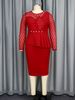Women's Clothing Round Neck Long Sleeve Hip Skirt Temperament Beaded Party Banquet Dress_ecoleips.com