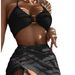 Women's Sexy 3-Piece Bikini Set - High-Waisted Swimwear With Short Skirt (Black, Blue, Pink, Red, Green, Violet, White)_ecoleips.com