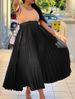 K New High Waist, Large Skirt With Waist Belt For Women's Wear, Medium Length, Folded And Suspended Half Length Skirt_ecoleips.com