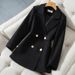 Black Women' Blazer, New Pring Autumn Tyle, Wait-cinched, Mid-length Coat, Tylih And Fahionable With Houlder_ecoleips.com