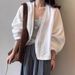 Japanese-style Vintage Linen Long-sleeve Shirt For Women, Summer High-end Luxury Ramie Sunscreen Cardigan Jacket Top_ecoleips.com