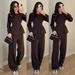 Women's Casual Long Sleeve Top with Pockets Wide Leg Pants Set Comfortable Minimalist Outfit for Everyday Wear_ecoleips.com