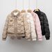 Pinghu Little Fragrance Style Jacket For Women, Short New Autumn Lightweight White Duck Down Embossed Korean Version_ecoleips.com