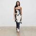 Spring/Summer Fashion Women's Halter Neck Slouch Satin Floral Print Bodycon Dress Long Skirt Style_ecoleips.com