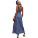 2022 European And American Cross-border Summer New Women's Camisole Dress, Sexy Backless V-neck Floral Tie Dress_ecoleips.com