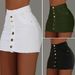 Verve 2025 New Casual Fashion High-Waisted Solid Color Bodycon Women's Denim Single-Breasted Midi Skirt_ecoleips.com