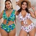 Plus Size High Waist Bikini Set - Women's Sexy Tie-Front Swimwear (Adjustable Straps Tummy Control Backless Design Beach & Pool)_ecoleips.com
