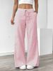2025s 2025 Spring/Summer New Comfortable Casual Drawstring Pocket Slimming Striped Wide-leg Pants_ecoleips.com