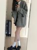 K Women's New Knitted Cardigan With A Loose, Lazy Feel And An Open Collar. No Bags Or Other Accessories_ecoleips.com