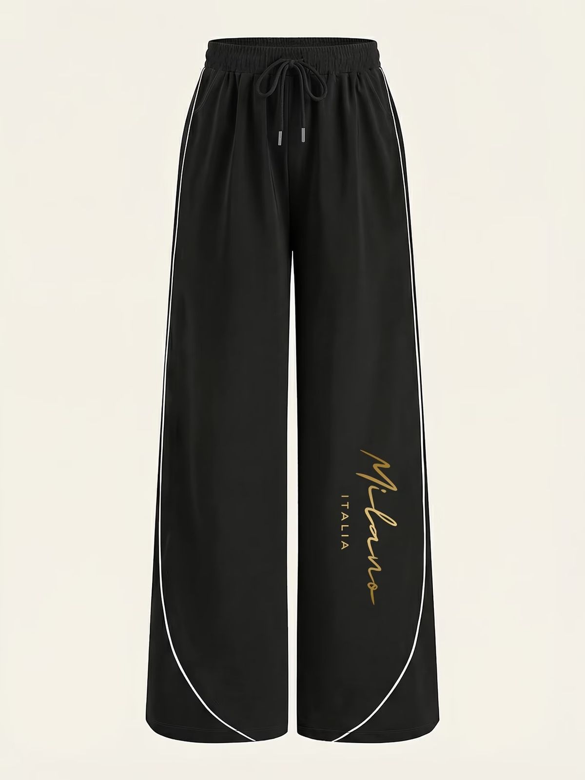 Women's Streetwear Milan Series Elastic Waist Trousers Casual Loose Fit Slimming Design 9016 Print Polyester Spring/Autumn_ecoleips.com