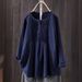 Women's Clothing Literary Solid Color Shirt Women's Round Neck Pullover Loose Top Cotton Linen Blend Large_ecoleips.com