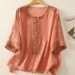 A Loose-Fitting Summer Top That Helps Slim The Figure And Conceal Excess Fat, Made From Cotton-Linen Fabric With Medium_ecoleips.com
