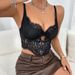 Women's French Style Sexy Pure Lace Camisole Hollow Design Eyelash Lace Top Alluring Fashion_ecoleips.com