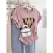 Women's Flutter Sleeve T-Shirt - Side Pleats & Waist-Defining Fit (M-2XL, 7 Colors With Shoelace Heart Detail)_ecoleips.com