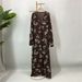 Modest Abaya Dress/Muslim Dress Women Fashion Double Layer Chiffon Printed Cardigan Women's Muslim Clothing_ecoleips.com