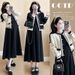 Real Shot In Stock~ Autumn New Korean Fashion Small Fragrance Style Elegant Age-Reducing Slimming Two-Piece Dress_ecoleips.com
