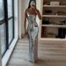 Elegant Backless Sequined Long Dress With Suspender Straps – Glamorous Evening Gown For Women_ecoleips.com