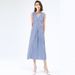 Women's Clothing Original Design Solid Color Splicing Medium And Long Loose Pleated Light Dress_ecoleips.com